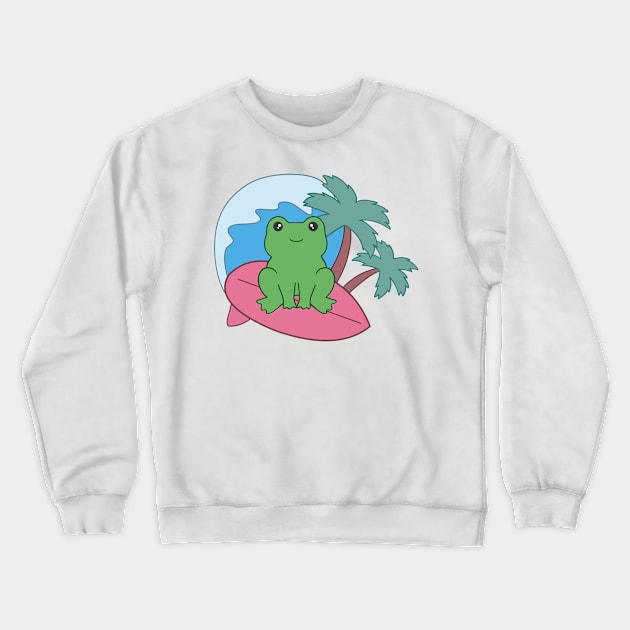 Frog at the beach Crewneck Sweatshirt by BiscuitSnack